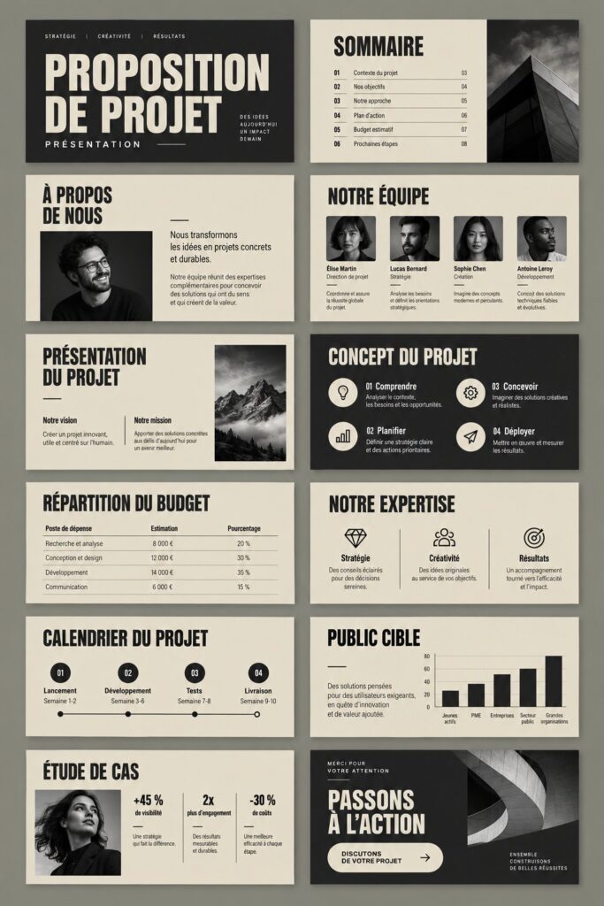 Modèle de présentation professionnel pour un projet