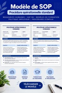 Modèle de SOP pour la gestion des ressources humaines, détaillant les étapes clés à suivre.