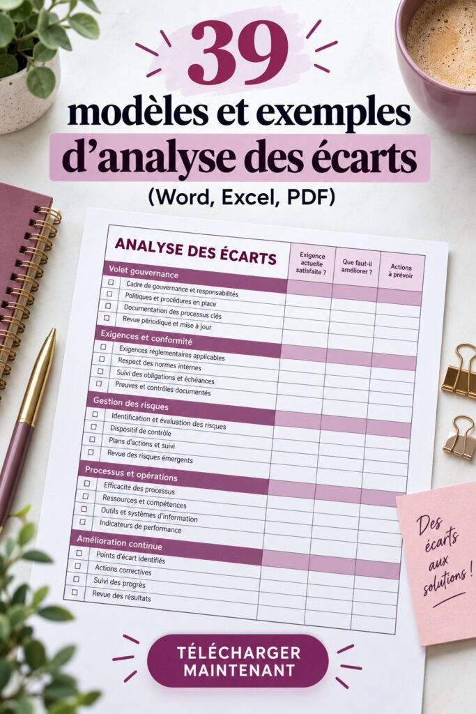 Modèles d'analyse des écarts adaptés à la gestion d'entreprise