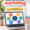 Une présentation captivante avec un modèle marketing professionnel sur un écran.