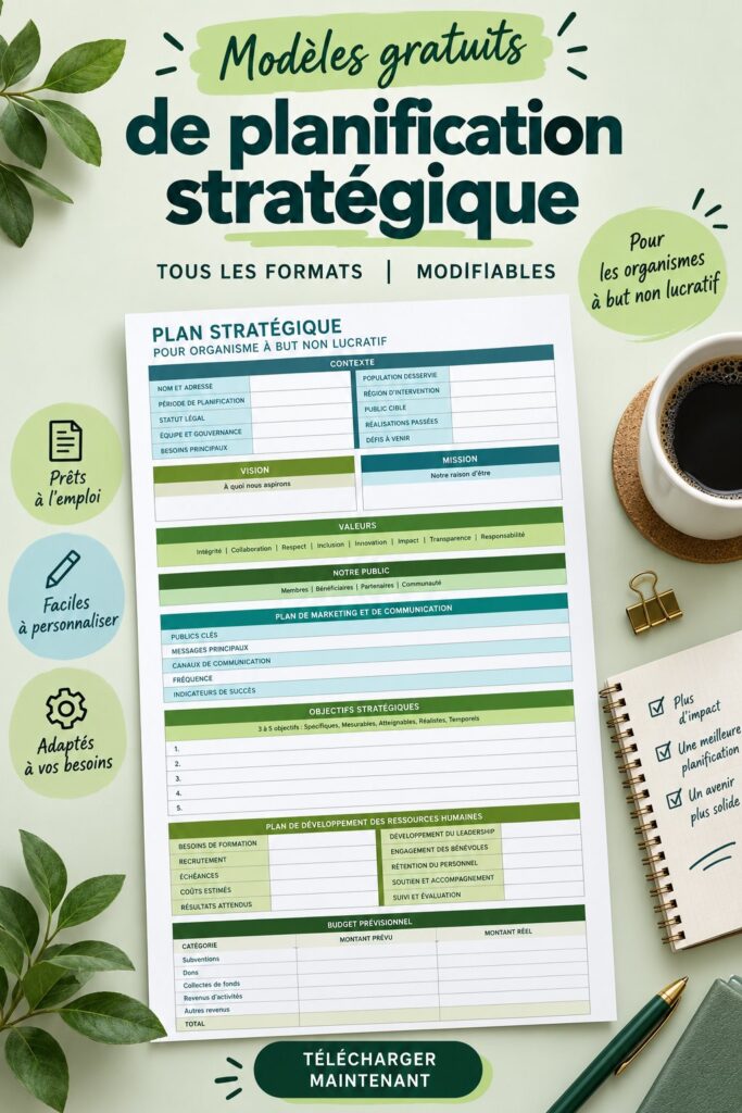 Modèles gratuits de planification stratégique qu'on peut personnaliser pour une meilleure gestion d'entreprise
