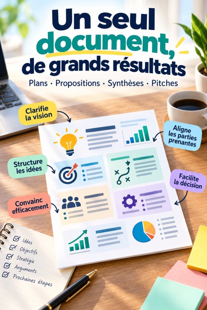 Modèle de plan d'affaires sur un bureau avec un ordinateur