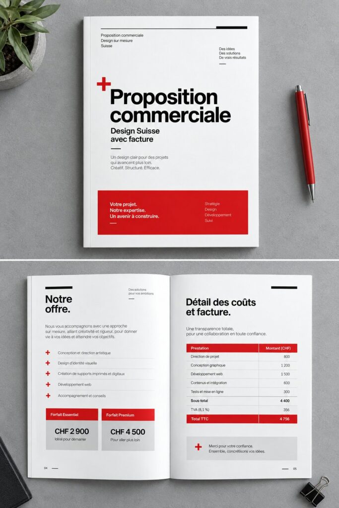 Exemple de modèle de proposition professionnelle avec design moderne