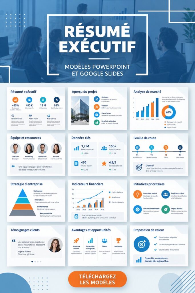 Modèle de résumé exécutif moderne en PowerPoint