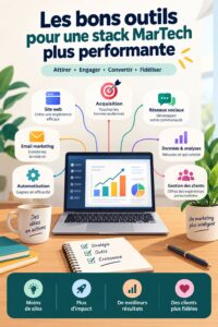 Infographie sur les outils essentiels pour optimiser votre stratégie MarTech.