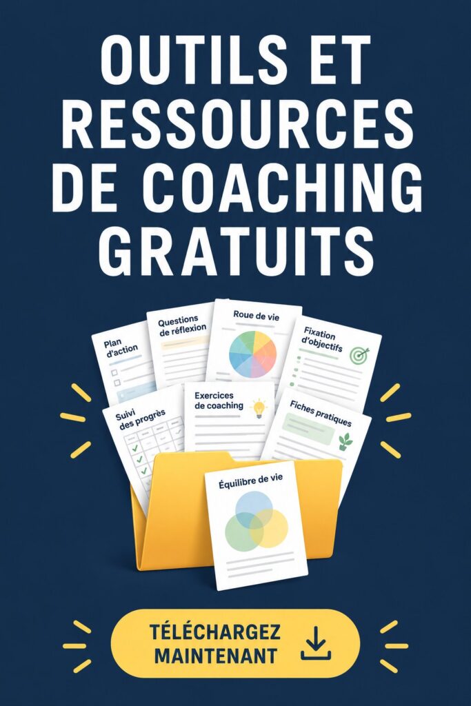 Femme coach utilisant des outils gratuits de coaching pendant une séance