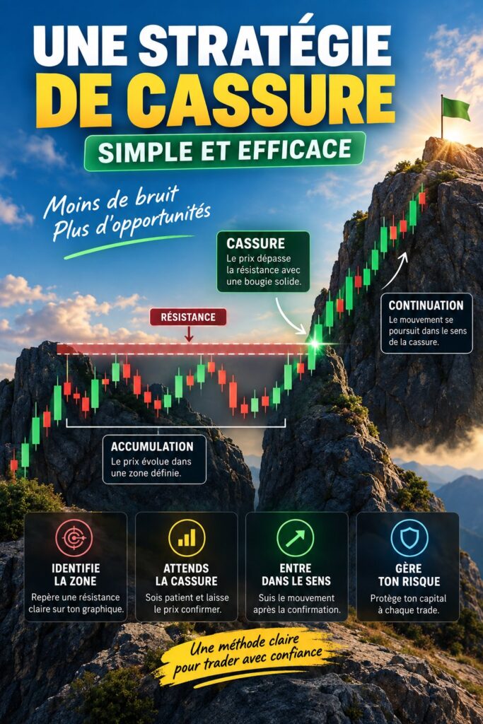 L'image représente une femme devant un écran de trading, contemplant une stratégie de price action.