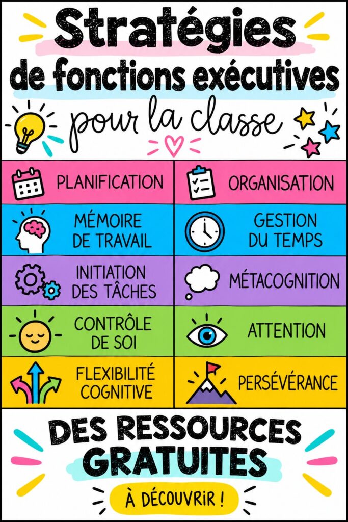 Un enseignant interagissant avec des élèves dans une classe enthousiaste sur les fonctions exécutives.