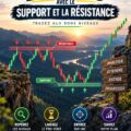 Graphique illustrant les niveaux de support et résistance en trading.