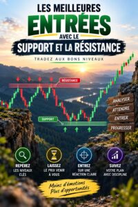 Graphique illustrant les niveaux de support et résistance en trading.