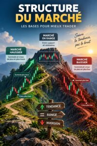 Infographie illustrant les différents types de structures de marché en entreprise.