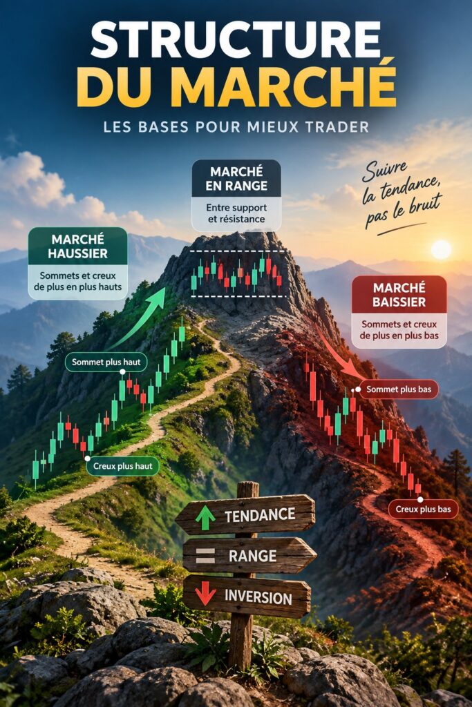 Infographie illustrant les différents types de structures de marché en entreprise.