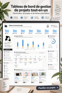 Un tableau de gestion de projet sur Notion, montrant des tâches et des deadlines bien organisées.