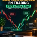 Image représentant un graphique de trading mettant en avant un renversement de tendance grâce à l'utilisation de la méthode Price Action.