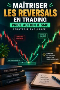 Image représentant un graphique de trading mettant en avant un renversement de tendance grâce à l'utilisation de la méthode Price Action.