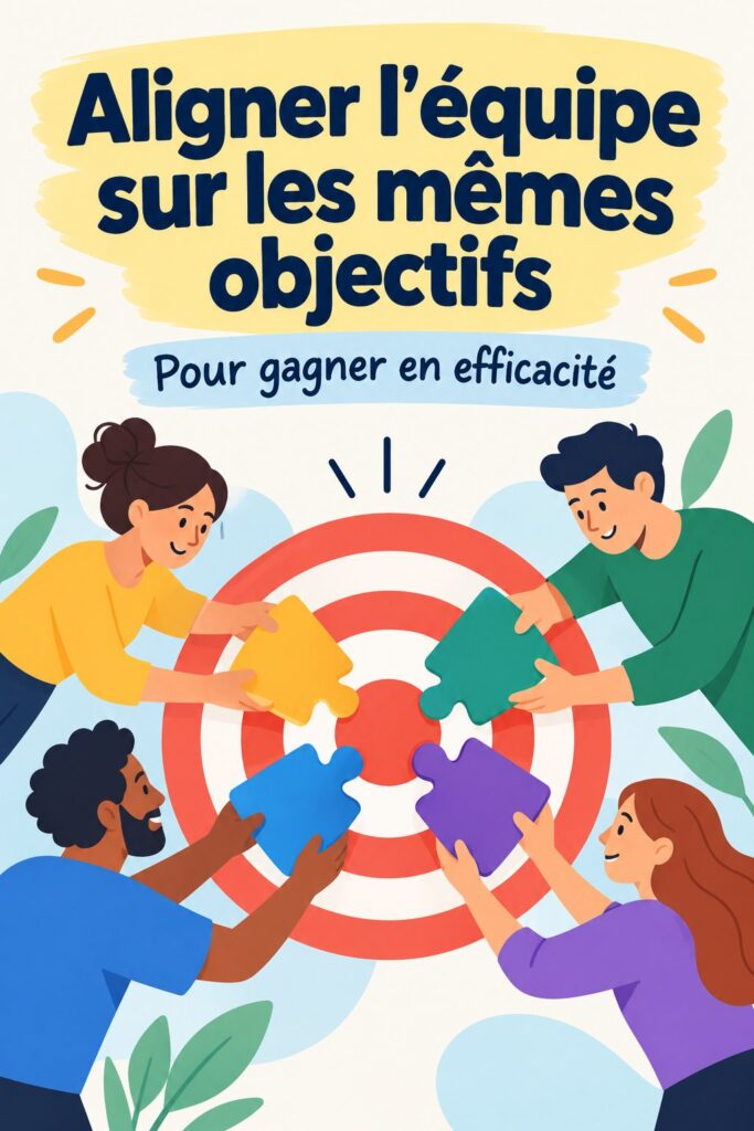 Une équipe réunie autour d'une table, échangeant des idées pour s'aligner sur des objectifs communs.