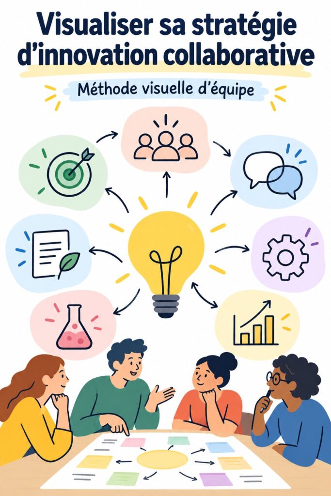 Un groupe de femmes en réunion examinant un Canvas d'Innovation Collaborative