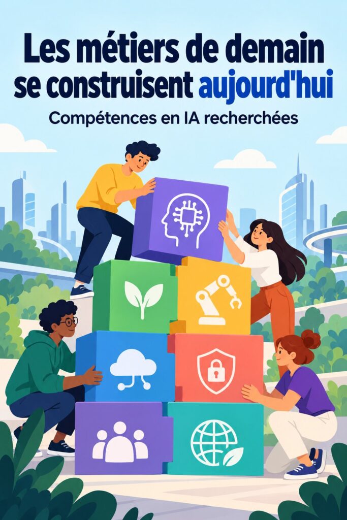 Une femme souriante avec un ordinateur, prête à acquérir de nouvelles compétences pour l'avenir professionnel.
