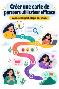 Une designux illustrant les étapes de création d'une carte parcours utilisateur efficace.