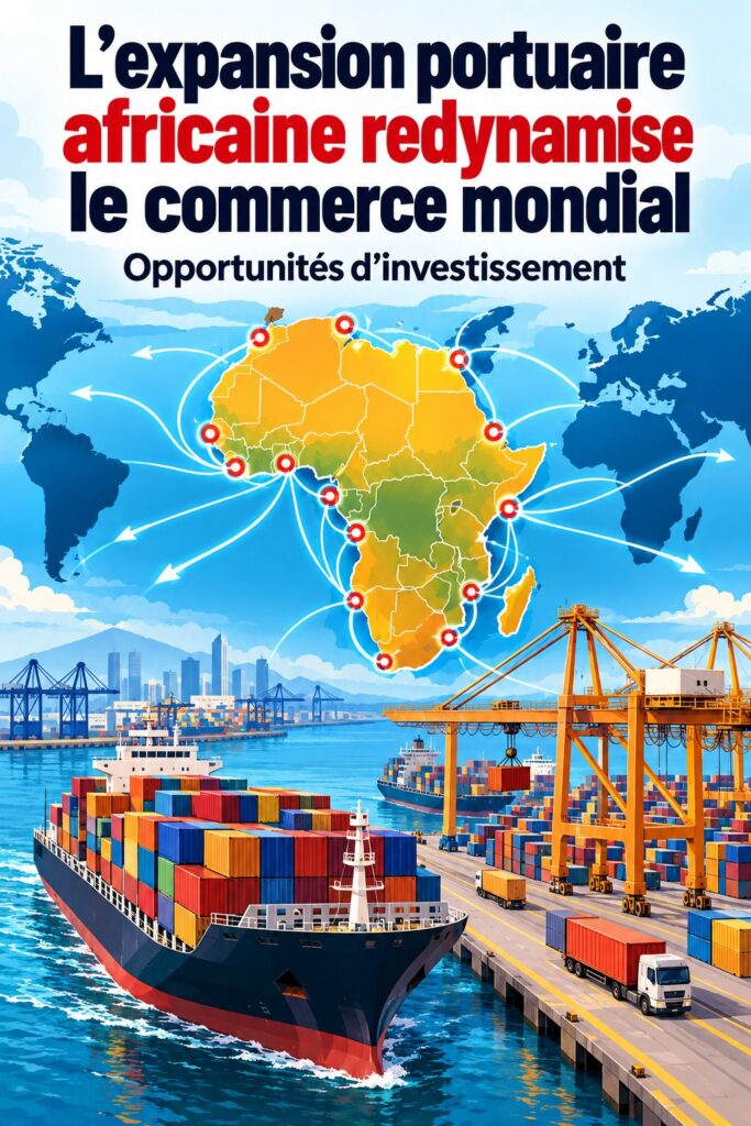 Un port en Afrique avec des conteneurs et des navires, symbole de l'expansion commerciale