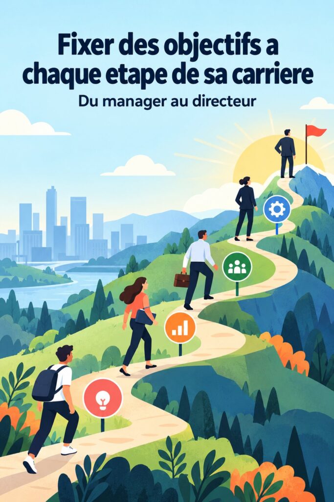 Infographie représentant des étapes de fixation des objectifs de carrière