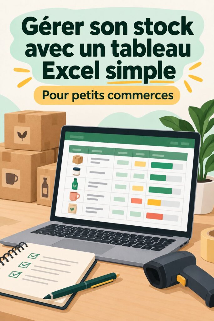 Tableau Excel montrant un modèle de gestion de stock efficace