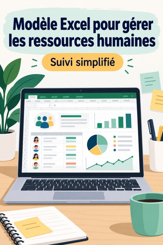 Modèle Excel pour gestion des ressources humaines avec des graphiques et tableaux