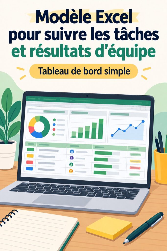 Modèle Excel pour le suivi des tâches de l'équipe.