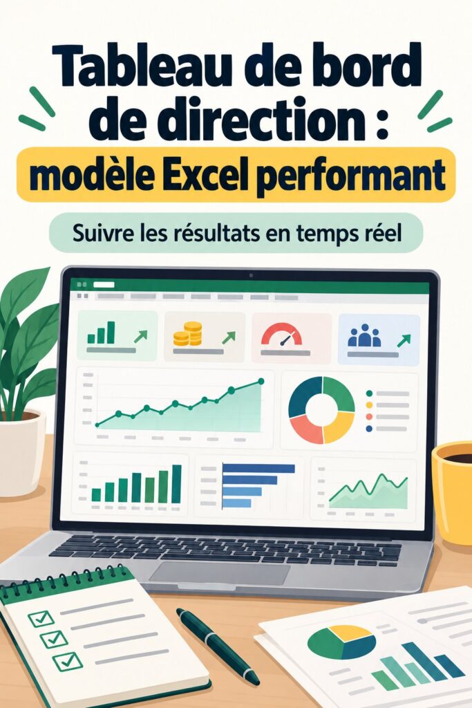 Capture d'écran d'un tableau de bord Excel pour la direction d'entreprise