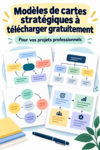 Femme utilisant un modèle stratégique sur un ordinateur pour planifier sa stratégie d'entreprise.
