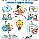 Une femme dans un bureau souriant, entourée de livres sur l'apprentissage au travail.