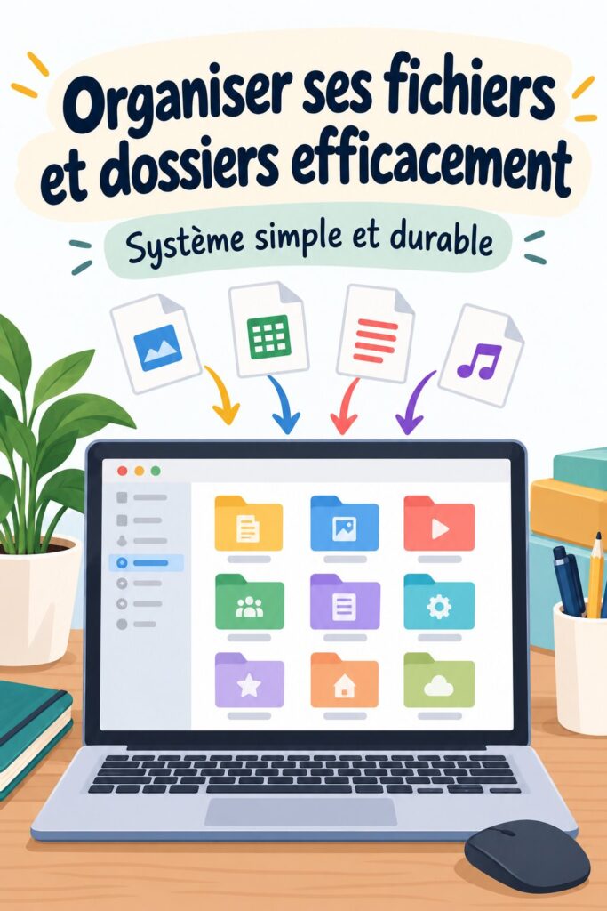 Femme organisant des fichiers sur son bureau, illustrant l'importance de l'organisation dans le travail.