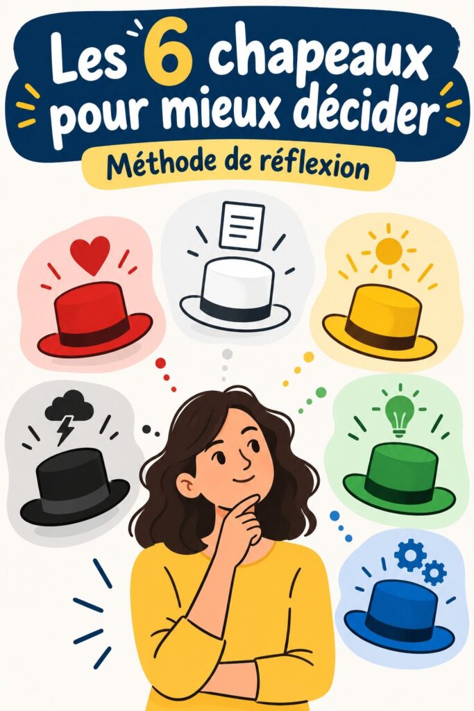 Méthode des 6 chapeaux pour une prise de décision efficace en entreprise.