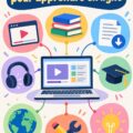 Un groupe de femmes utilisant des ressources d'e-learning sur leurs ordinateurs pour travailler ensemble.
