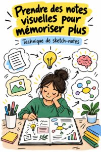 Une illustration de sketchnotes colorés représentant des idées clés pour une réunion d'entreprise.
