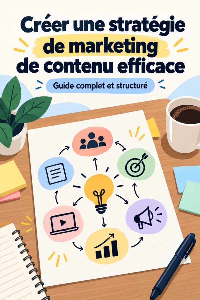 Carte de stratégie de contenu avec des éléments bien structurés et visibles.