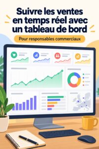 Tableau de bord de ventes illustrant des performances en temps réel