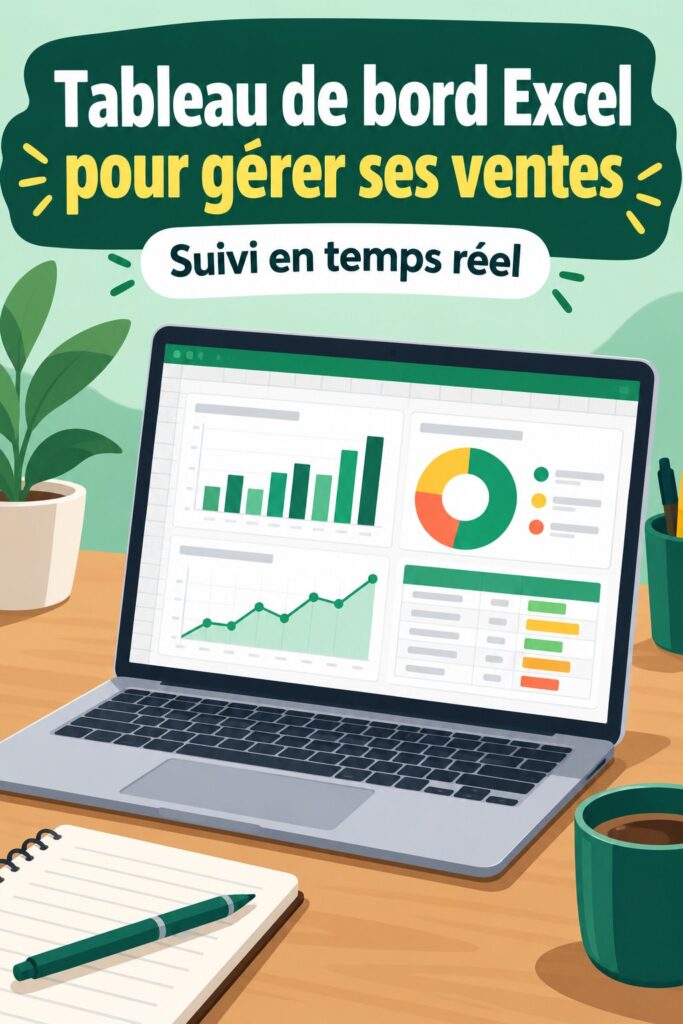 Tableau de bord Excel montrant le suivi des ventes et des performances.