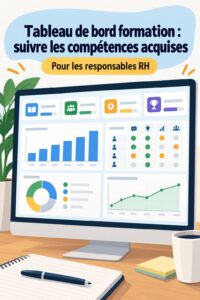 Aperçu d'un tableau de bord de formation dans Power BI avec des graphiques sur les compétences acquises.