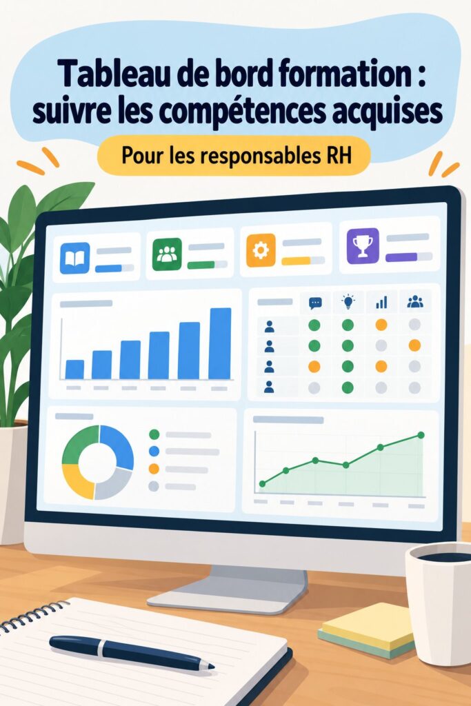 Aperçu d'un tableau de bord de formation dans Power BI avec des graphiques sur les compétences acquises.