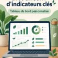 Femme analysant un tableau de bord KPI pour gérer ses finances durables