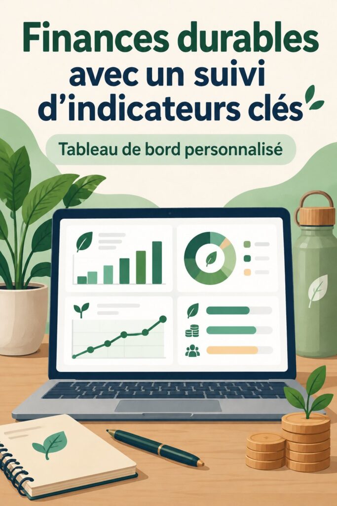 Femme analysant un tableau de bord KPI pour gérer ses finances durables