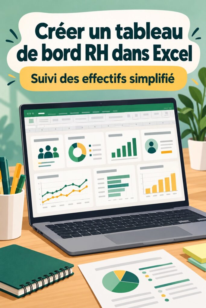 Tableau de bord RH conçu dans Excel, illustrant l'analyse des performances des employés.