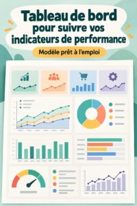 Tableau de bord coloré affichant des indicateurs de performance clés pour la gestion d'entreprise.
