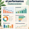 Tableau de bord RH montrant les performances des employés et les départs