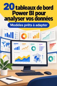 Un exemple de tableau de bord Power BI avec des graphiques colorés et des indicateurs de performance clés.